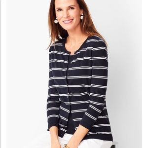 Talbots DOUBLE STRIPE CHARMING CARDIGAN